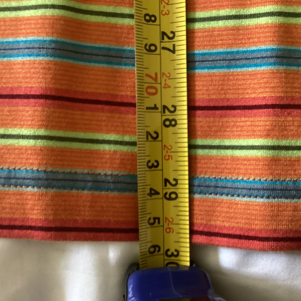 Men’s BUGATCHI Orange Striped 1/4 Button Up Polo Shirt 100% Egyptian Cotton XL - Picture 6 of 7